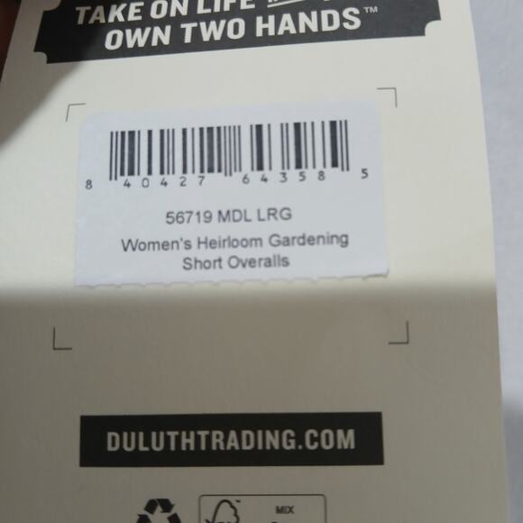 DULUTH TRADING Heirloom Gardening Short Overalls Large NWT Mint Summer Dahlia - Picture 5 of 16